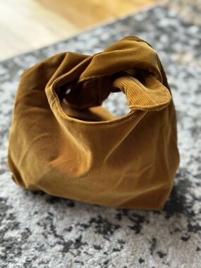 Merit Corduroy Knot Mini Bag in Mustard